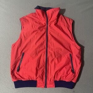 Vintage Woolrich TETON Red Nylon Shell Fleece Lined Zippered Front Size Large